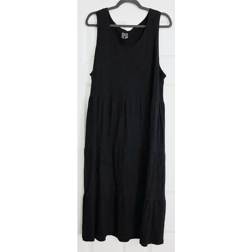 Denim & Co. Beach Dress Women's 1XP Petite Linen‎ Blend Tiered Resort Summer
